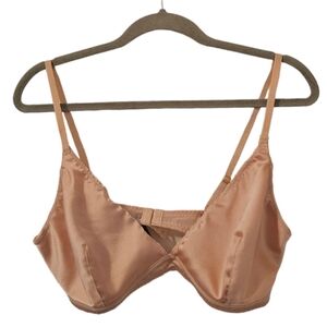 Pink ASOS Design Women's Saffron Minimal Satin Soft Triangle Bra